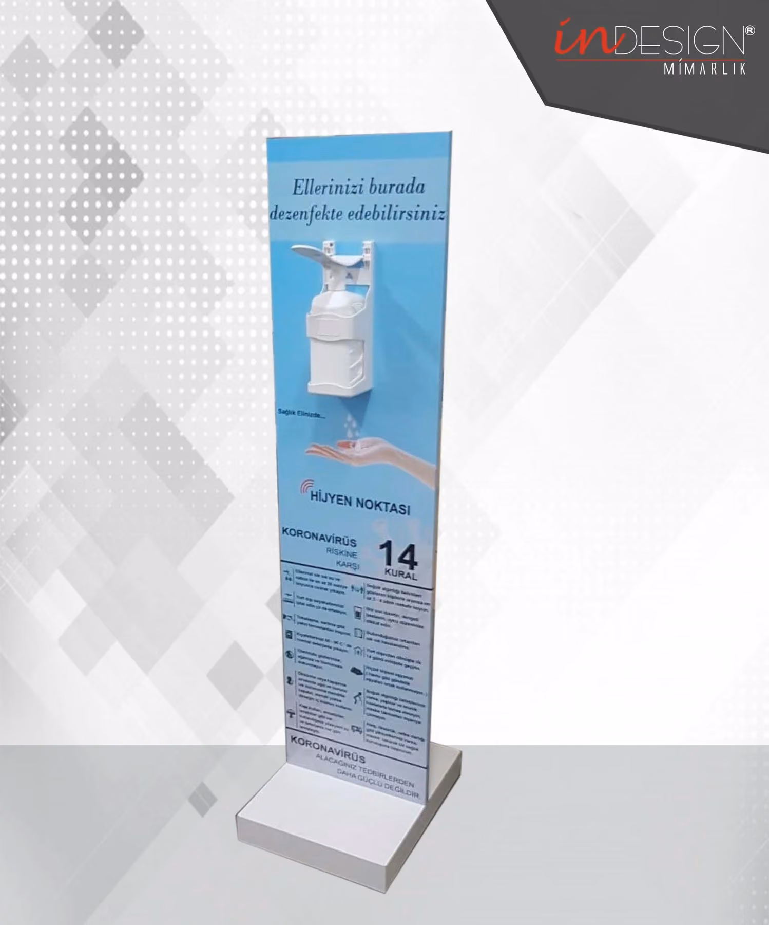 AYAKLI DEZENFEKTAN STANDI model ( A-1 )