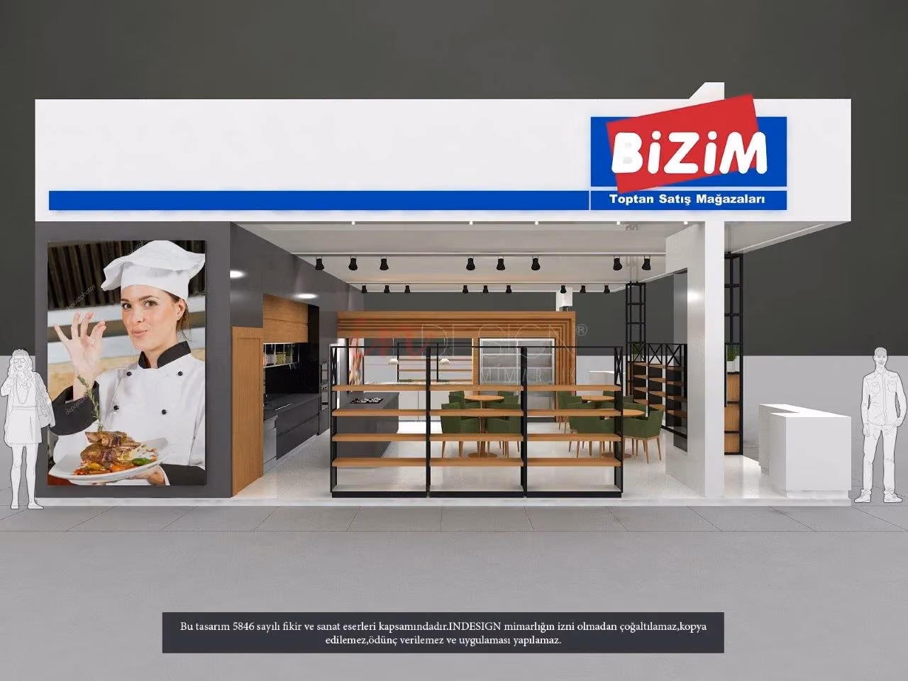KAFE RESTORAN TASARIMI-ÜLKER BİZİM TOPTAN-FUAR-STAND TASARIMLARI