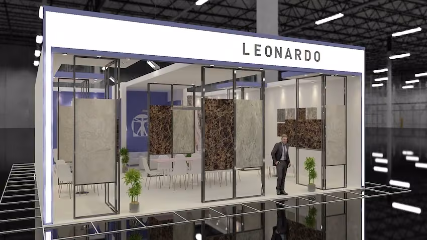 Leonardo mermer fuar stand tasarımı – izmir marble’23 fuar standı